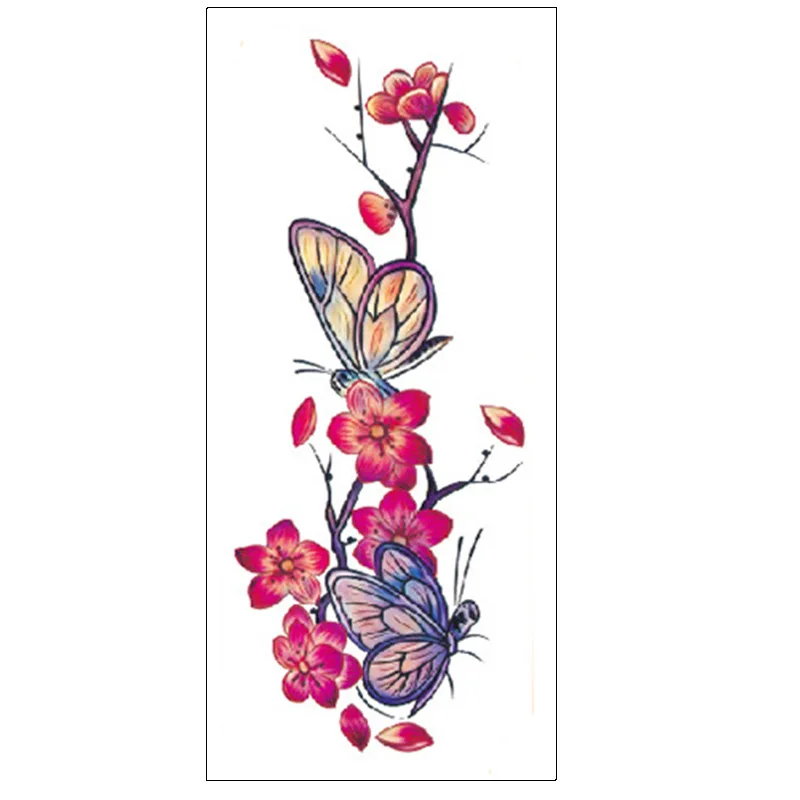 Модные татуировки водостойкие временные тату-наклейки разные цветы сексуальное