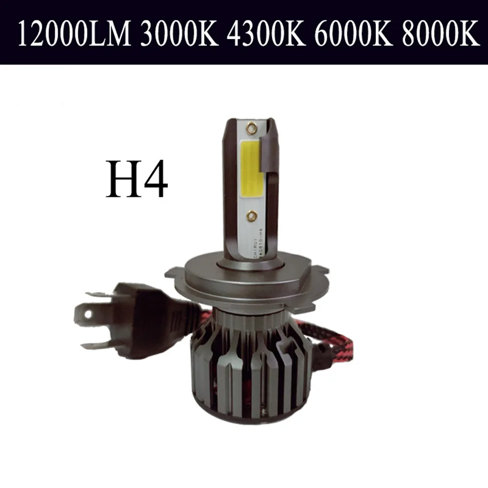 ZTZPIE 12000LM 4300K 6000K 8000K 3000K 9005 9006 H1 H8 H7 H4 H11H9 9012 Turbo светодиодные лампы 12V Автомобильные фары супер яркий COB светодиодные лампы