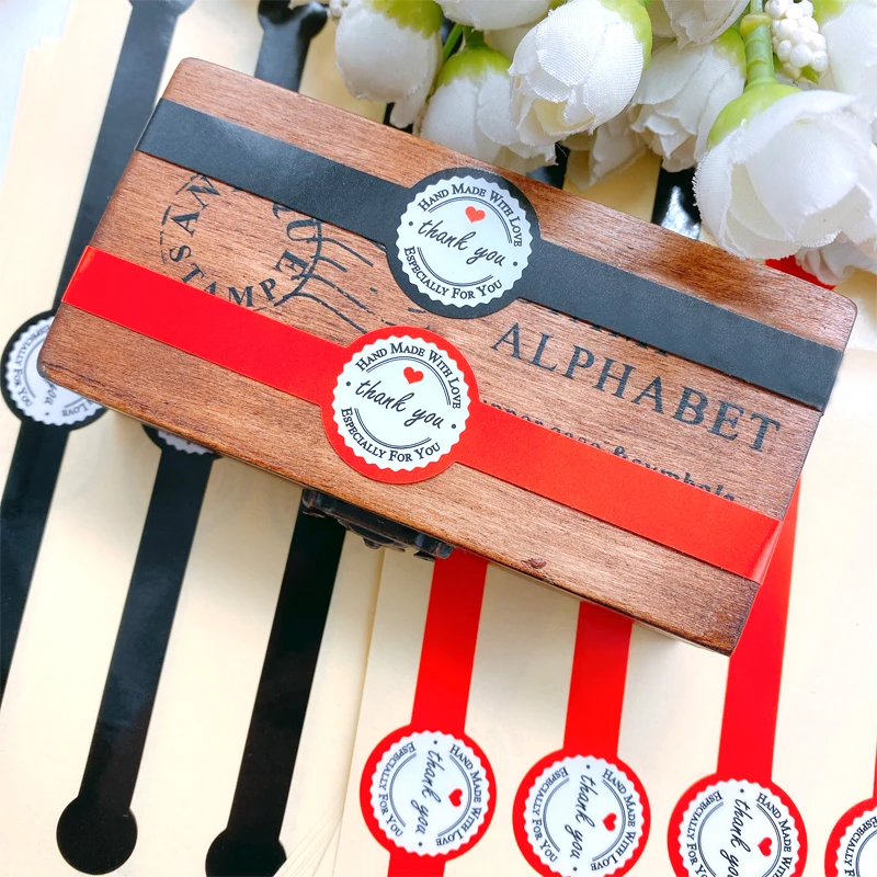 50 шт. Благодарим Вас за длинное круглое оформление леденец Стикеры из крафтовой