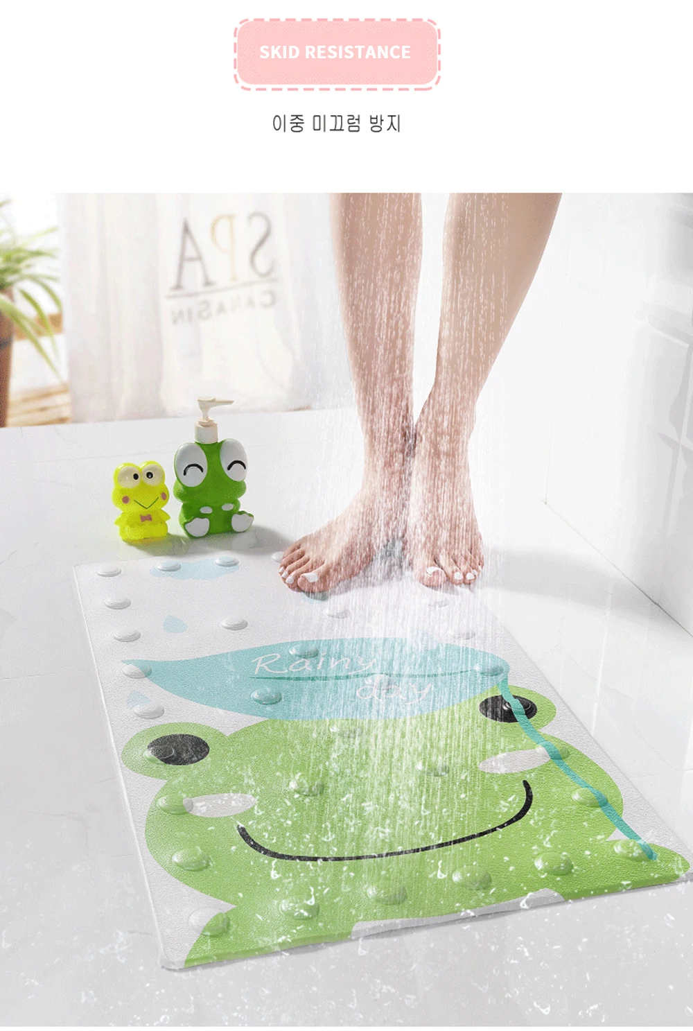 40x70cm Cartoon Carpet Bathroom Anti-skid Floor Mat Foot Pad Suction Cup Waterproof Shower Room Bathtub Home Decorative | Дом и сад