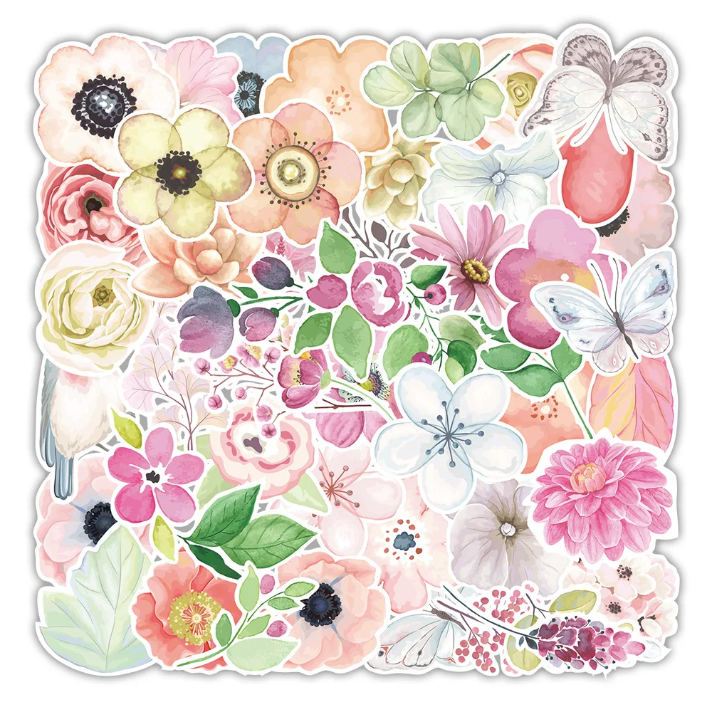 

10/30/50PCS Small Fresh Flowers Decal Stickers Aesthetic Laptop Luggage Water Bottle Waterproof Graffiti Sticker Packs Kid Toy