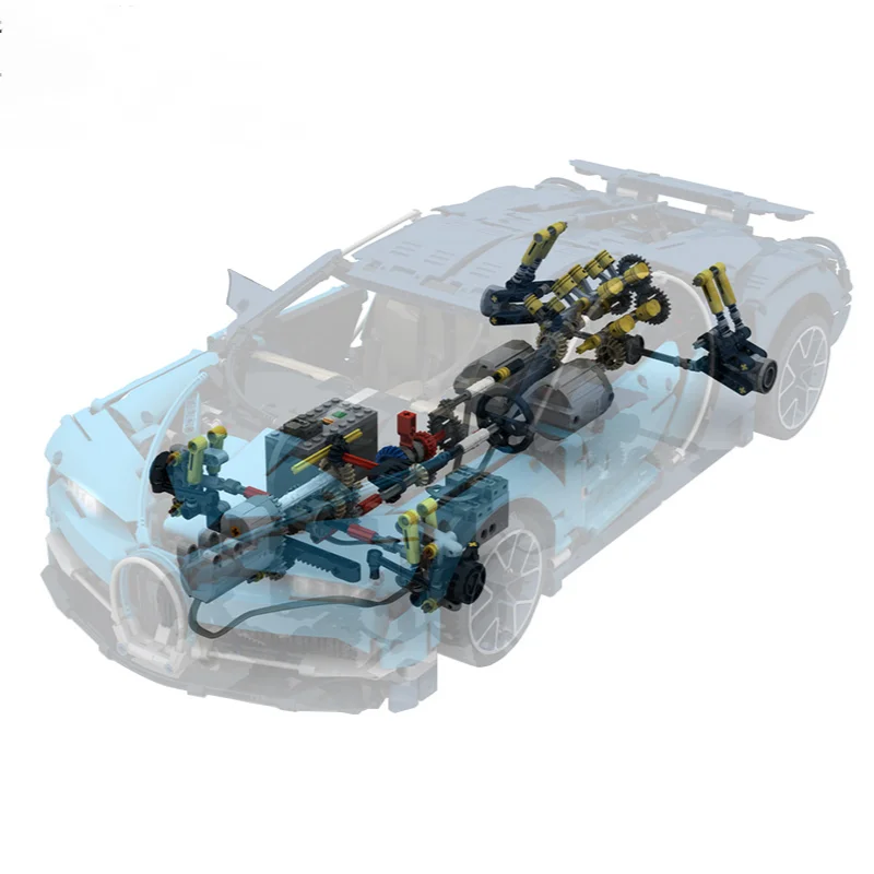 

NEW High-Tech Power Functions Motors Light Bricks MOC kit for Custom RC BUGATTI Modification Compatible for 20086 42083 Engines