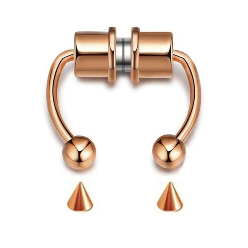 

New Fake Nose Ring Magnetic Horseshoe Non Piercing Hoop Jewelry for Women Punk Style Stainless Steel Men Nose Studs