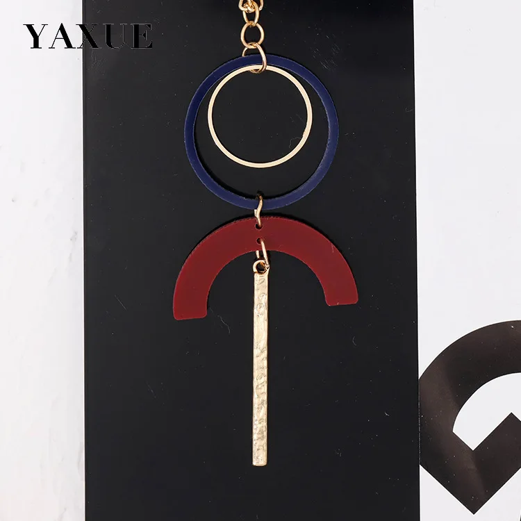 Круглые амулеты акриловый ацетат лист кулон кисточки длинная цепь женское