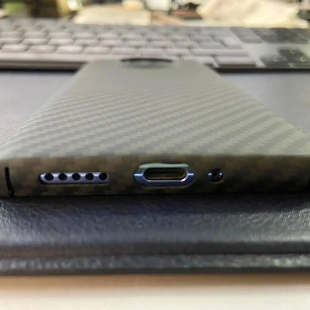 ENMOV Роскошный чехол из настоящего углеродного волокна для One Plus 7T матовый гладкий