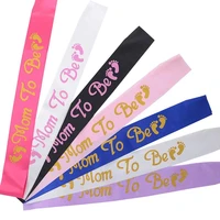 white blue pink mom to be sash baby boy girl baby shower gender party decorations women pregnancy announcement favor gifts