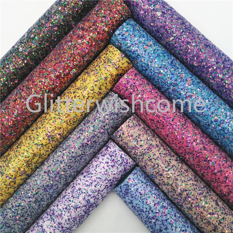 Glitterwishcome 21X29 см А4 Размер синтетическая кожа плотная блестящая искусственная