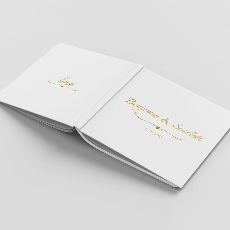 Индивидуальный Свадебный фотоальбом Золотая фольга Свадебная Гостевая книга на