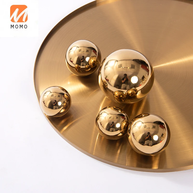 

304 Stainless Steel Metal Ball Decoration Tray Decoration Designer Accessories Gold and Silver Color Table Small Ornaments TZ
