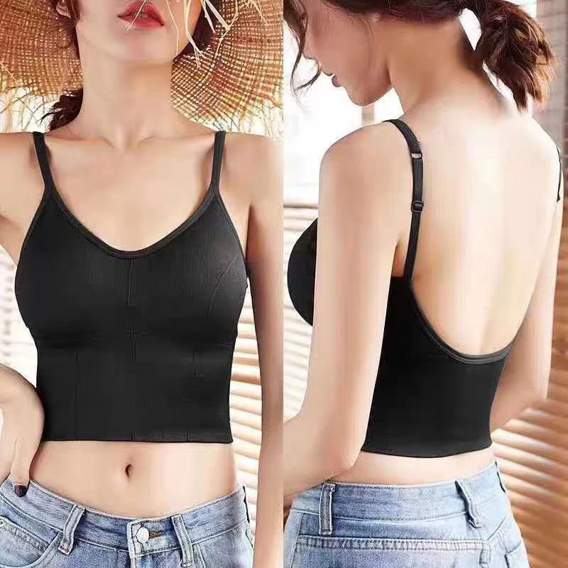 

Women Bras Sexy Lingerie Crop Tops Backless Bustier Padded Sports Bra Push Up Bra Tops Girls Underwear Sport Top