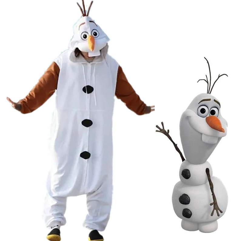 Пижамы кигуруми с изображением снеговика Олафа для взрослых и детей женские
