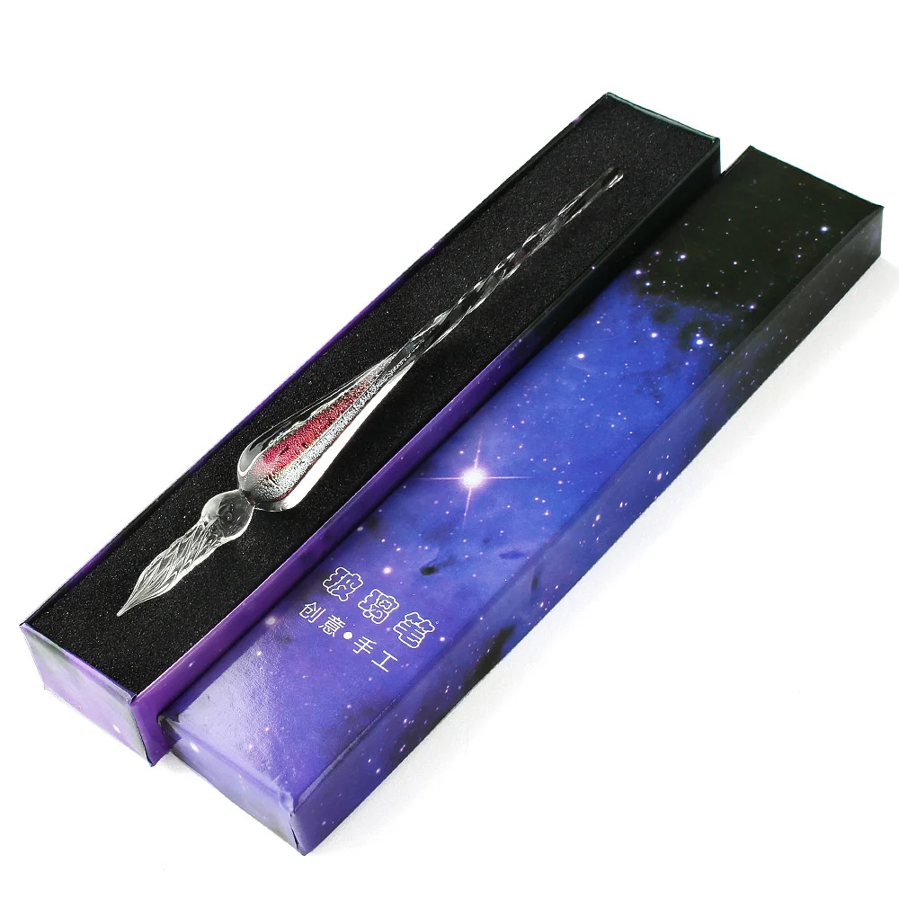 

Writing Tools Handmade Glass Dip Pen 1pc Star Crystal Gift Pencil Gift Box Packaging Dip Pencils Creative Festival Gifts