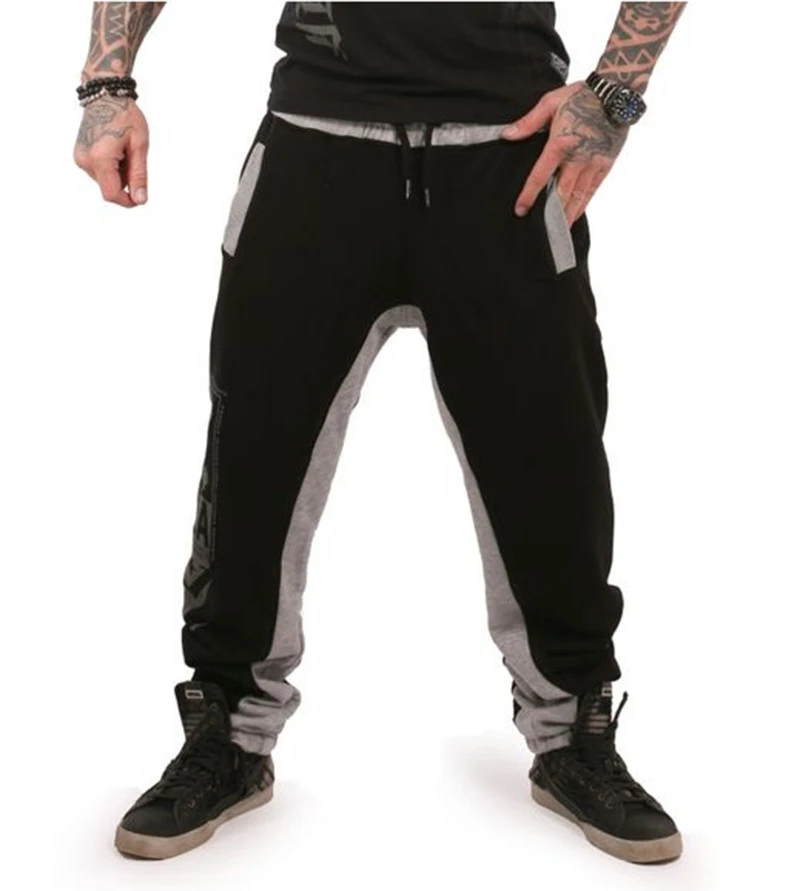 Большие размеры свободные мужские хлопковые спортивные штаны на осень и зиму