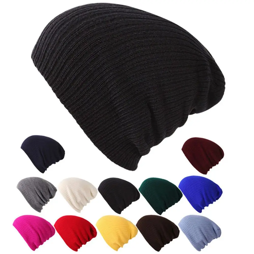 

Unisex Stretchy Slouchy Ski Cap Women Warm Hat Knitted Hat Men's Winter Hat Skullies Beanies