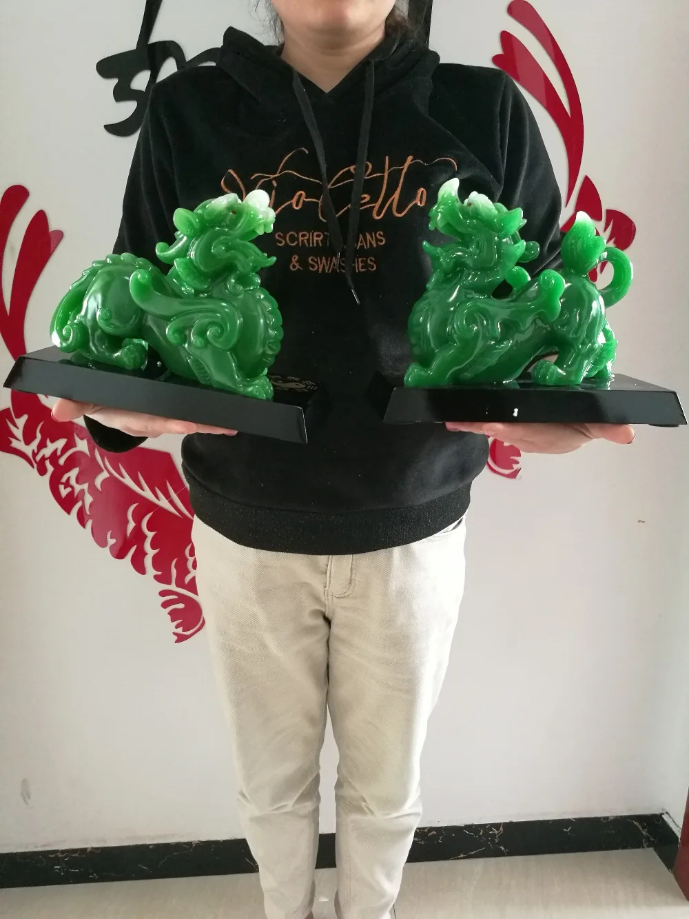 

Популярный домашний магазин фэн-шуй, талисман для привлечения денег, удачи, дракон Пи сиу, скульптура с зелеными кристаллами, художественна...