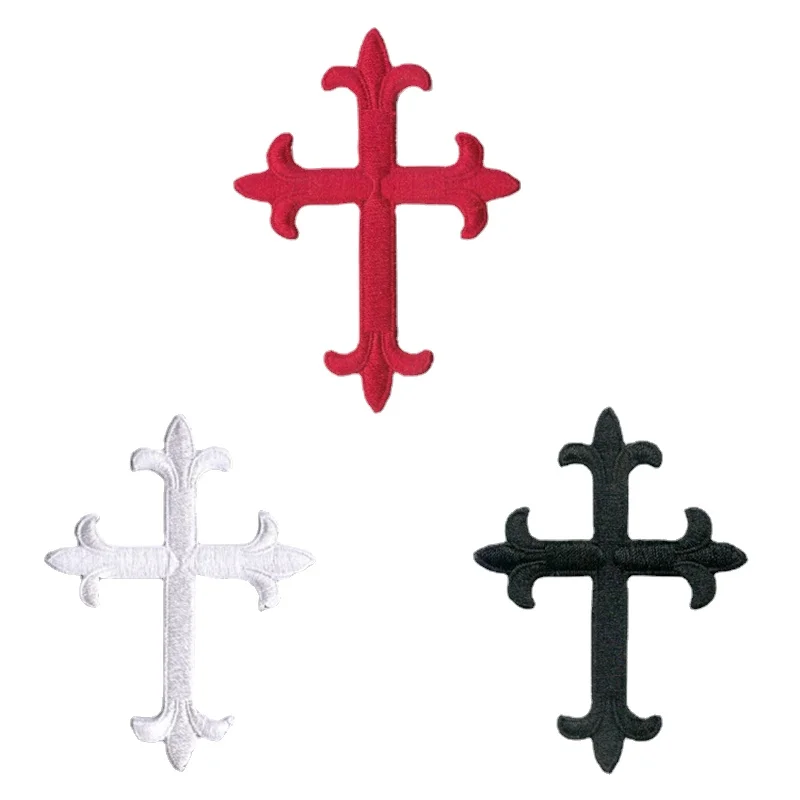 

White Red Black Cross DIY Cloth Badges Mend Decorate Patch Jeans Bag Clothes Apparel Sewing Decoration Applique Patches Badge