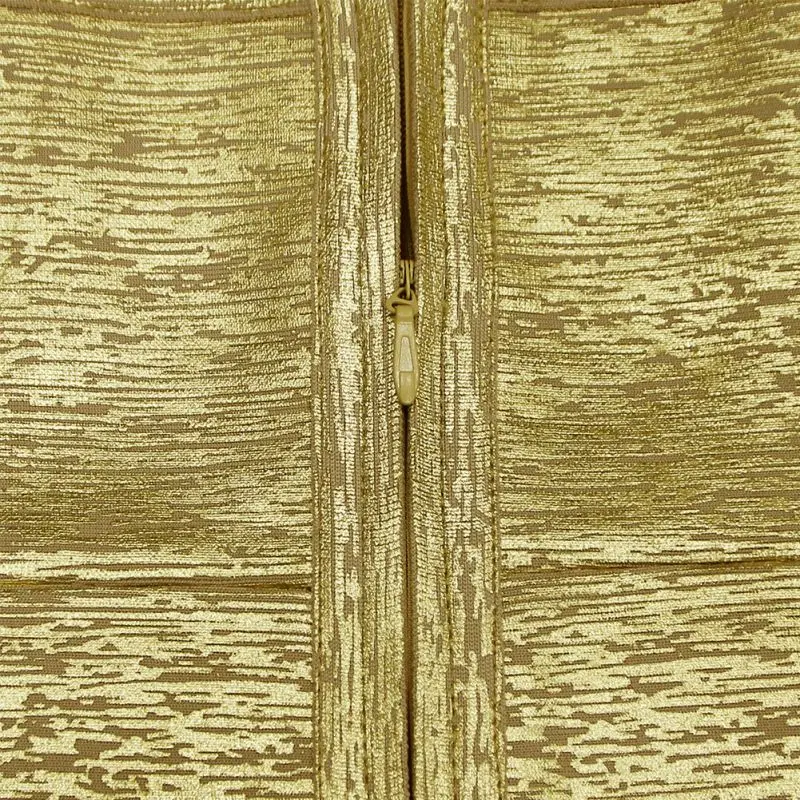 Женское вечернее платье KLEEZY золотистое облегающее без бретелек с открытыми