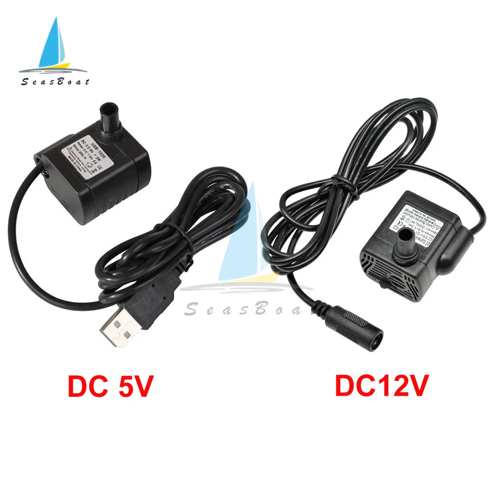 

Сверхтихий мини-бесколлекторный погружной водяной насос для аквариума, фонтана, воздушного пруда, 5 В, 12 В, 3 Вт, 200 л/ч