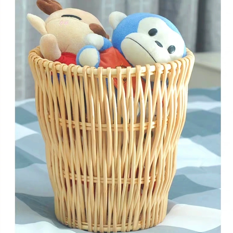 Корзина для мусора из ротанга гостиной и туалета бамбуковая корзина от пыли | Дом