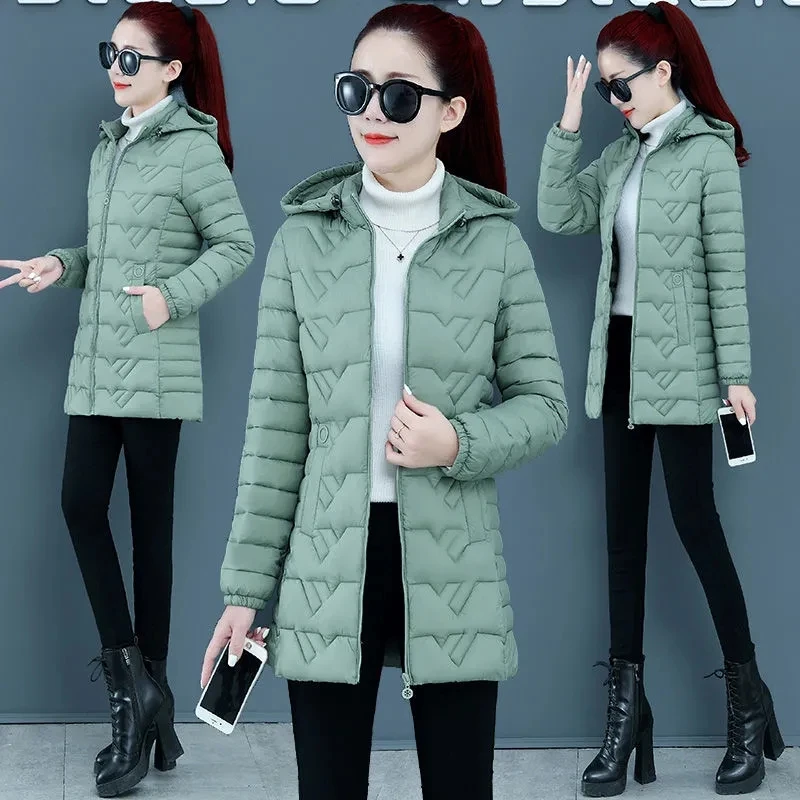 2021 New Winter Jacket Winter Parkas Long Coat Warm Casual Parka Loose Cotton-Padded Jackets Coats Female Outwear  6XL