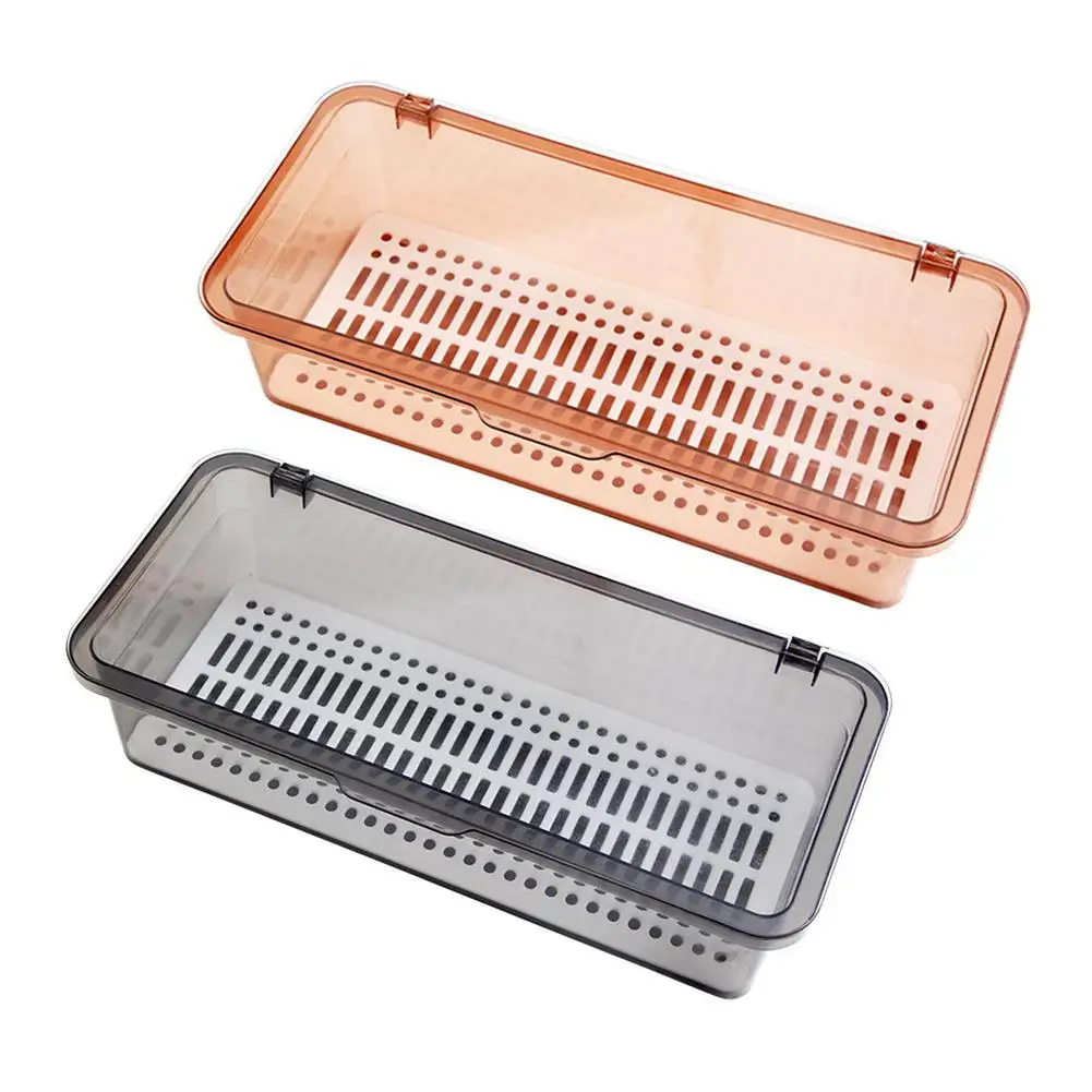 Поднос для столовых приборов кухонный органайзер с крышкой и дренажной вилкой