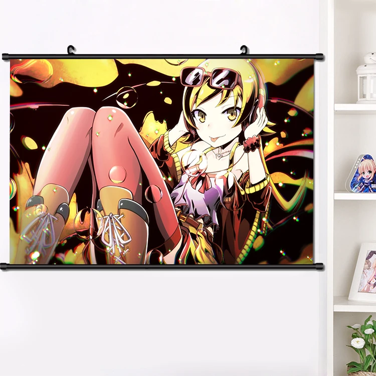 Милый Аниме Bakemonogatari senjougaары Hitagi Hachikuji Mayoi настенный свиток плакат для украшения