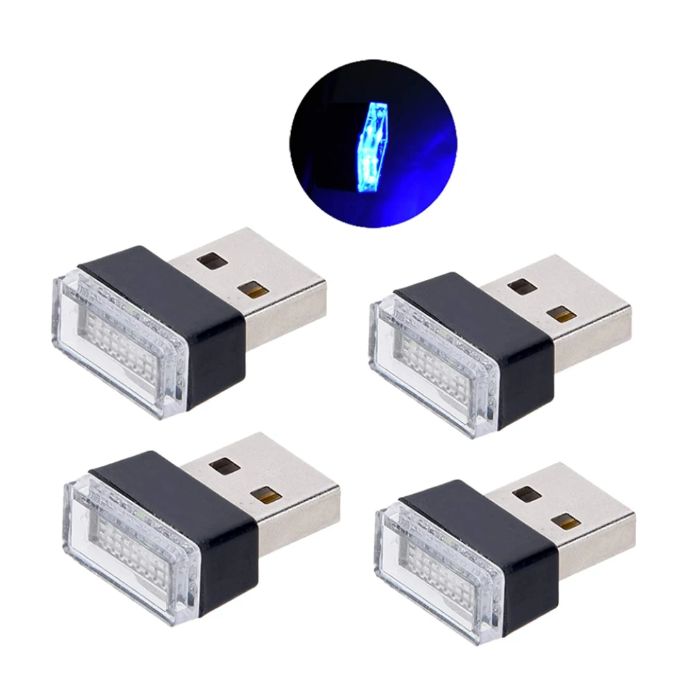 4 шт. светодиодные мини-USB лампы для автомобиля | Автомобили и мотоциклы
