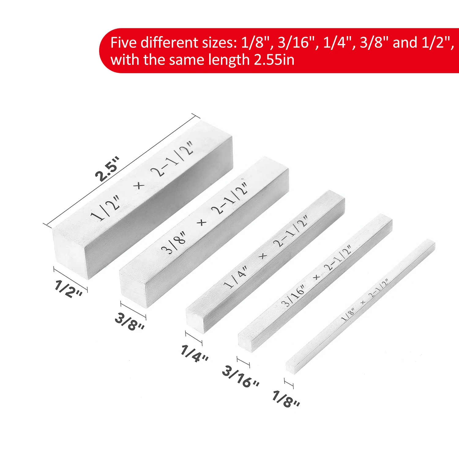 

KKmoon 5pcs Gauge Blocks High Precision with Engraved Size Markings Machinist Tool Woodworking Tool for Height Distance Setup