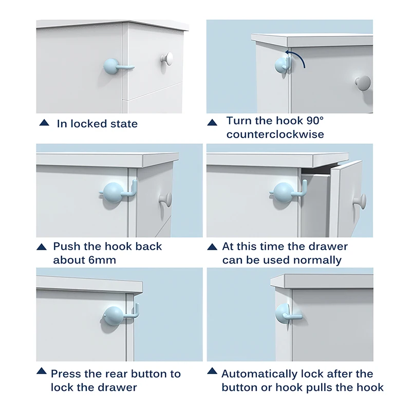 

3pcs Child Safety Cabinet Lock Baby Anti-Theft Protector To Prevent Babies From Opening The Door At Will Plastic Safety Lock