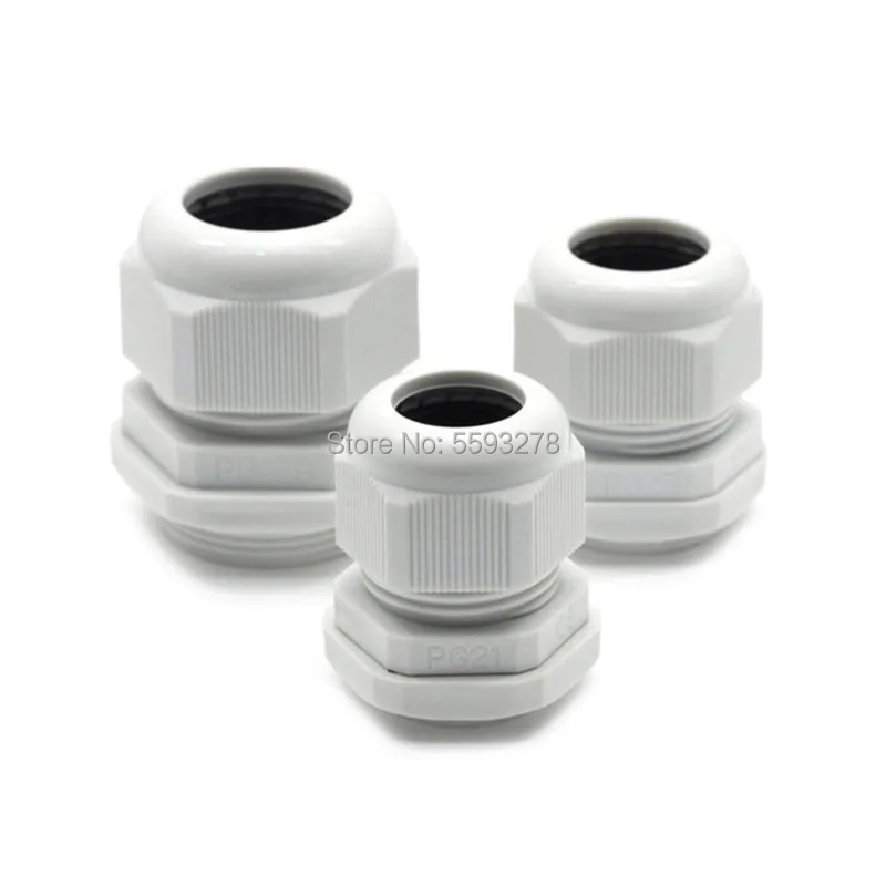 20 шт./лот PG21 черно-белые пластиковые нейлоновые Водонепроницаемые кабельные