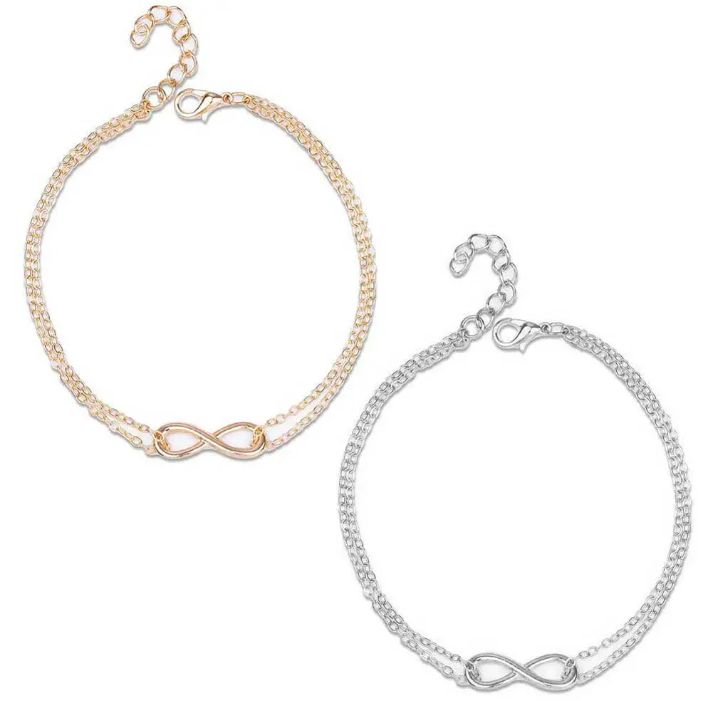 

Women 2021 Women Anklets Simple Barefoot Crochet Sandals Foot Jewelry Two Layer Foot Legs Bracelet Anklets Jewelry Bow Bracelets