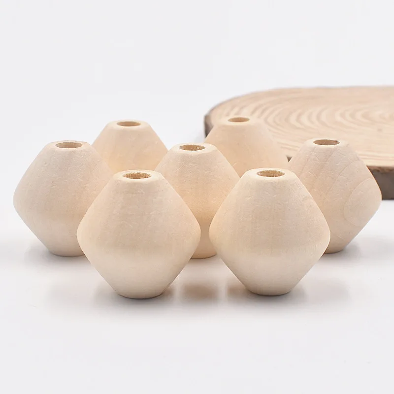 

DIY Wooden Bead Accessories 30 * 30MM Large Hole Diamond Shaped Bead Tassel Bag Accessories Wooden Loose Bead Chain Accessories