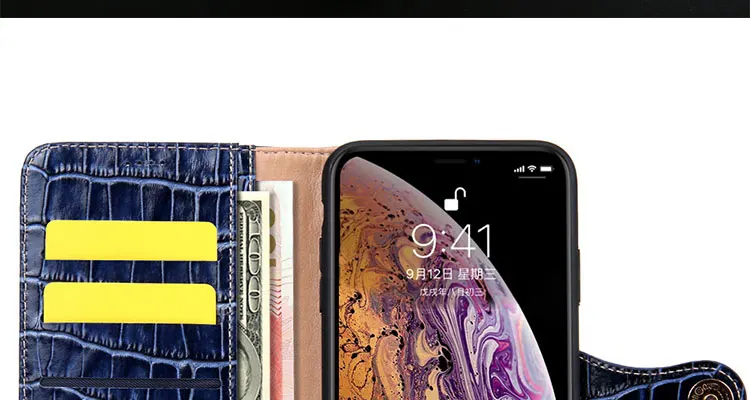Натуральная Корова кожаный чехол для мобильного телефона из крокодиловой кожи телефон бумажник флип чехол для iPhone 7 8 Plus XS MAX