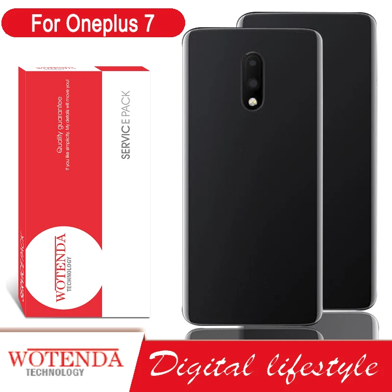 100% оригинальный задний корпус для Oneplus 7 задняя крышка батарейное стекло One Plus