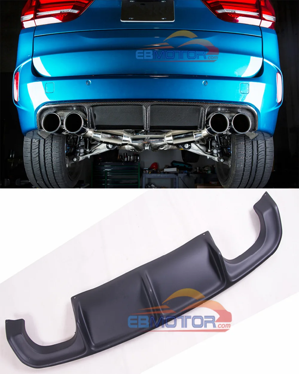 Неокрашенный настоящий волоконный Стекло задний диффузор для BMW F85 X5M F86 X6M 2015UP B444F |