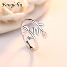 Женское кольцо с листьями оливкового дерева Fanqieliu, регулируемое обручальное кольцо в ретро стиле из стерлингового серебра 925 пробы, FQL20164