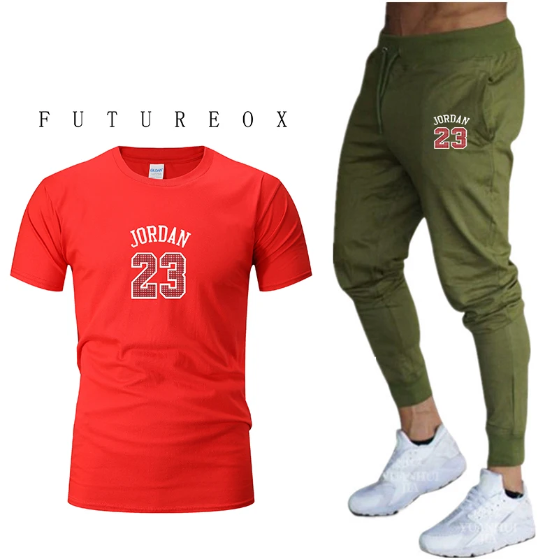 Летняя футболка топы 100% хлопок забавная с коротким рукавом + штаны 2020 мужские
