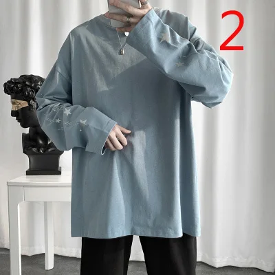 

Autumn printed long-sleeved T-shirt men's trend Korean version of the wild shirt casual bottoming shirt