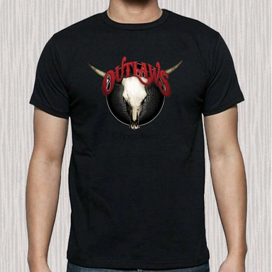 Мужская черная футболка с надписью The Outlaw Country Rock Band Legend размер от S до 4XL|Мужские