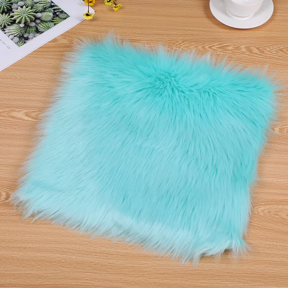 Hot Sale Faux Sheepskin Chair Cover MultiColors Warm Hairy Wool Carpet Seat Pad Long Skin Fur Plain Fluffy Area Rugs Washable | Дом и сад