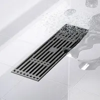 8*30Cm Bathroom Floor Drain  Rectangle Lengthen Double Filter Shower Washroom Anti-blocking Sink Drain Large Floor Drain Outdoor
