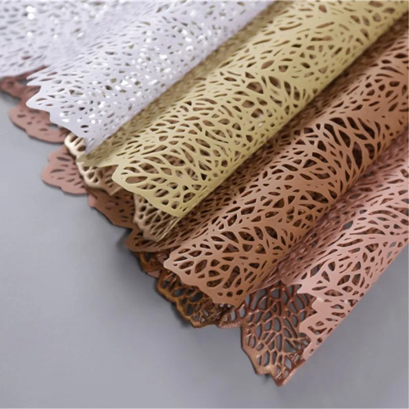 Полый лист ПВХ столовых приборов имитация растений коврики для обеденного стола