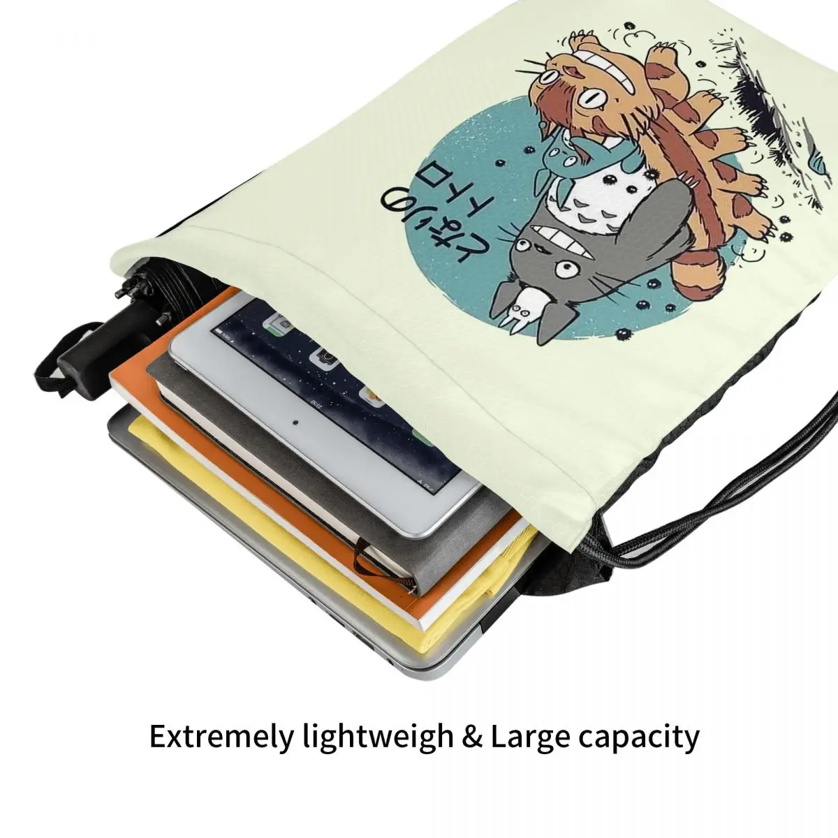 Catbus Run Totoro Anime Drawstring Bags Hiking Pouch 3D Print Backpack Boy Girls School Shoe Bag |