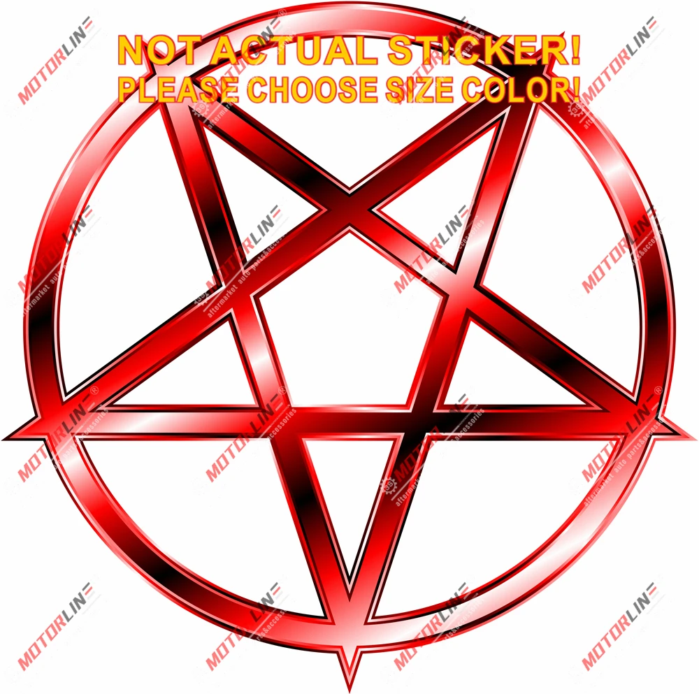 

Wiccan Pentagram Pentacle Red Pagan Decal Vinyl Sticker Reflective Glossy pick size style a
