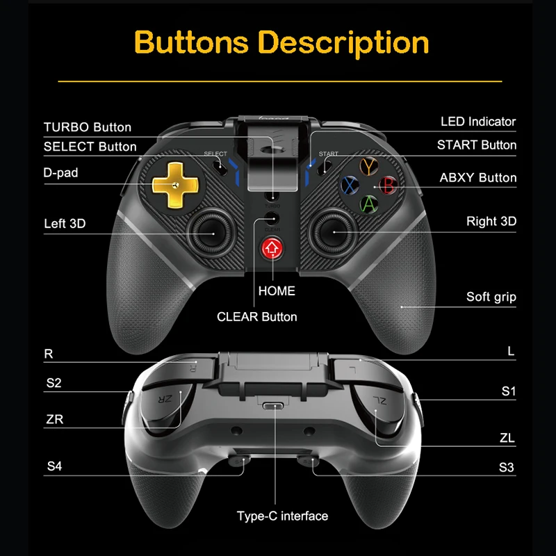 Ipega PG-9218 Gamepad Bluetooth 5.0&2.4G Game Controller Wireless Joystick for Android iOS Mobile phone Nintendo Switch PS3 images - 6