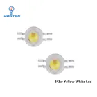 50 шт. 2*3 Вт желтый белый двухцветный светодиодный чип высокой мощности 700 мА для автомобильного освещения