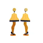 Смешно Настольный светильник серьги гиперболы винтажная короткая юбка ноги блестящие туфли с блестками на высоком каблуке акриловые серьги, модное ювелирное изделие