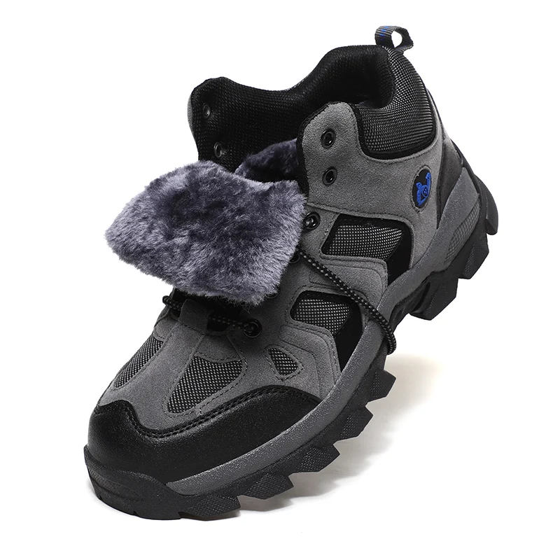 New Hiking Boots Men Trekking Shoe Outdoor Shoes Woman Fur Sneakers Hiking Shoes Women Climbing Boots Hunting Boots Winter Black