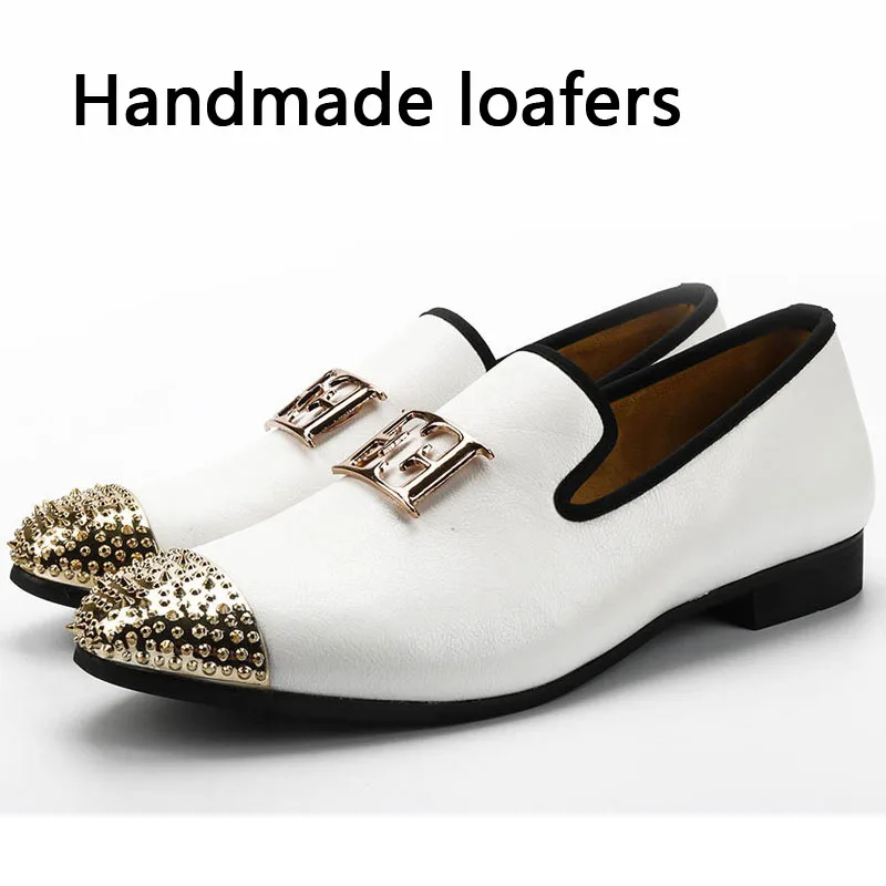 Новая мода золото топ и металлическим носком Для мужчин шипы штифты заклепки