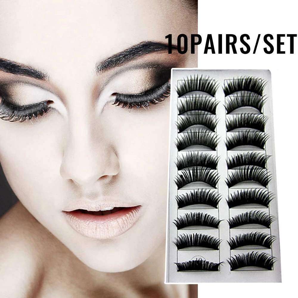 10 пар 3D накладные ресницы длительное удлинение натуральный вид Толстые